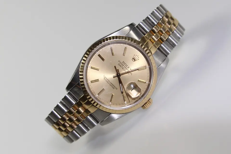 Two-tone steel and gold Rolex Datejust ref. 16013 with champagne dial on a Jubilee bracelet — stand-in photograph
